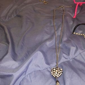Long heart shaped necklace